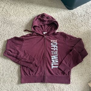 Women’s Vans Burgundy Zip-Up Hoodie